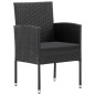 Set da Pranzo da Giardino 5 pz Nero in Polyrattan e Acciaio Set da Pranzo da Giardino 5 pz Nero in Polyrattan e Acciaio