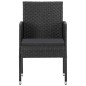 Set da Pranzo da Giardino 5 pz Nero in Polyrattan e Acciaio Set da Pranzo da Giardino 5 pz Nero in Polyrattan e Acciaio