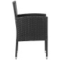 Set da Pranzo da Giardino 5 pz Nero in Polyrattan e Acciaio Set da Pranzo da Giardino 5 pz Nero in Polyrattan e Acciaio