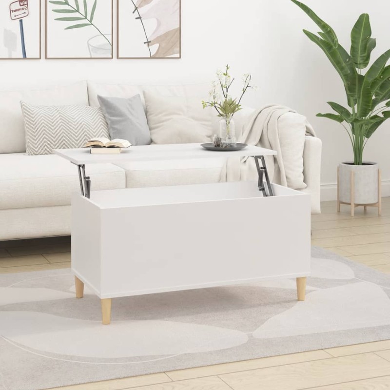 vidaXL Tavolino da Salotto Bianco 90x44,5x45 cm in Legno Multistrato vidaXL Tavolino da Salotto Bianco 90x44,5x45 cm in Legno Multistrato