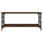 Tavolino Rovere Marrone 100x45x45 cm Legno Multistrato e Ferro Tavolino Rovere Marrone 100x45x45 cm Legno Multistrato e Ferro