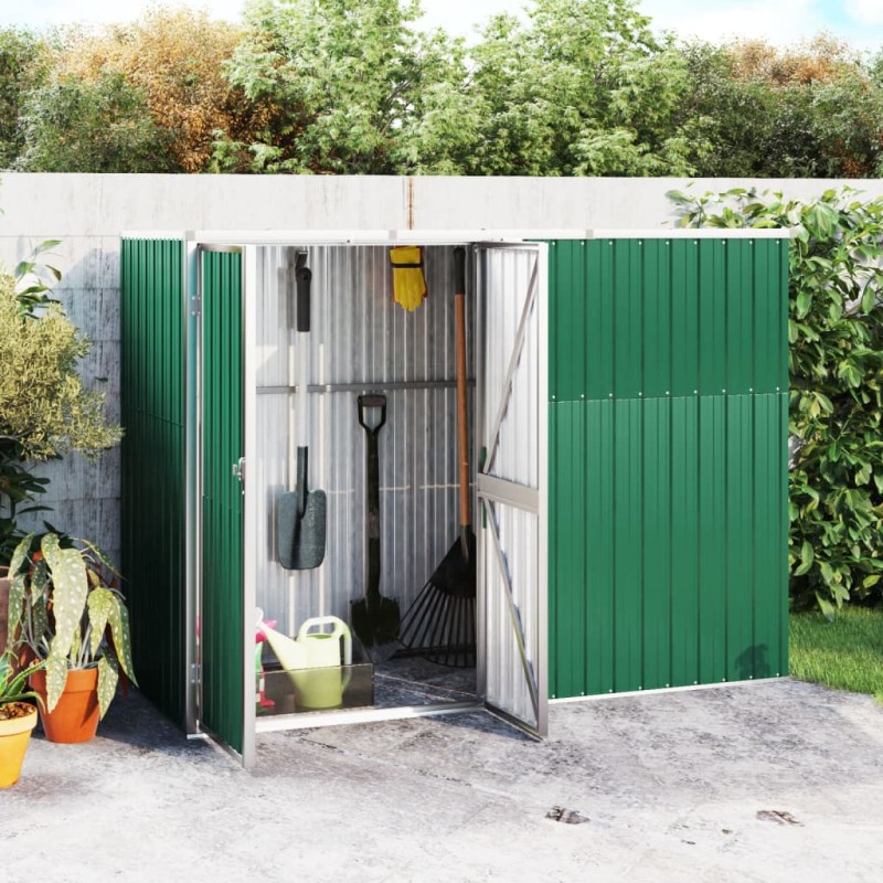 Capanno per Attrezzi Verde 225x89x161 cm in Acciaio Zincato Capanno per Attrezzi Verde 225x89x161 cm in Acciaio Zincato