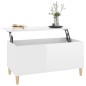 Tavolino Salotto Bianco Lucido 90x44,5x45 cm Legno Multistrato Tavolino Salotto Bianco Lucido 90x44,5x45 cm Legno Multistrato