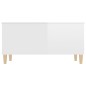 Tavolino Salotto Bianco Lucido 90x44,5x45 cm Legno Multistrato Tavolino Salotto Bianco Lucido 90x44,5x45 cm Legno Multistrato