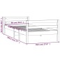 vidaXL Giroletto Grigio 90x190 cm in Legno Massello di Pino vidaXL Giroletto Grigio 90x190 cm in Legno Massello di Pino