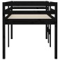 Letto a Soppalco Nero 90x200 cm in Legno Massello di Pino Letto a Soppalco Nero 90x200 cm in Legno Massello di Pino