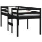 Letto a Soppalco Nero 80x200 cm in Legno Massello di Pino Letto a Soppalco Nero 80x200 cm in Legno Massello di Pino