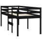 Letto a Soppalco Nero 80x200 cm in Legno Massello di Pino Letto a Soppalco Nero 80x200 cm in Legno Massello di Pino
