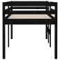 Letto a Soppalco Nero 80x200 cm in Legno Massello di Pino Letto a Soppalco Nero 80x200 cm in Legno Massello di Pino