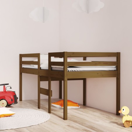 Letto a Soppalco Miele 75x190 cm in Legno Massello di Pino