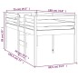 Letto a Soppalco Miele 75x190 cm in Legno Massello di Pino