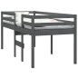 Letto a Soppalco Grigio 90x190 cm in Legno Massello di Pino Letto a Soppalco Grigio 90x190 cm in Legno Massello di Pino