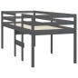 Letto a Soppalco Grigio 90x190 cm in Legno Massello di Pino Letto a Soppalco Grigio 90x190 cm in Legno Massello di Pino