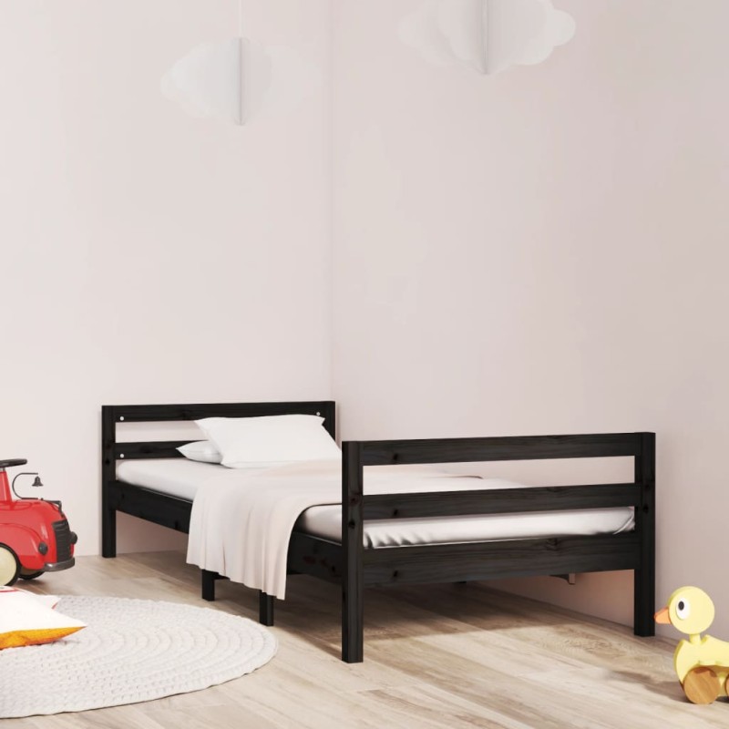 Giroletto Nero 80x200 cm in Legno Massello di Pino