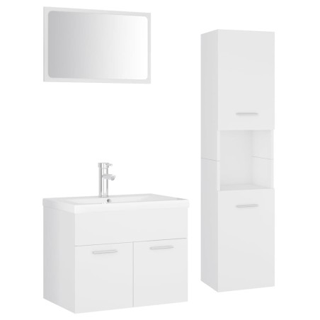 Set Mobili da Bagno Bianco in Truciolato
