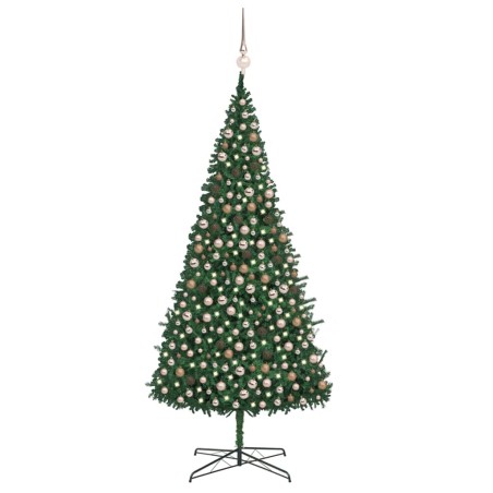 Set Albero Natale Artificiale con LED e Palline 400 cm Verde