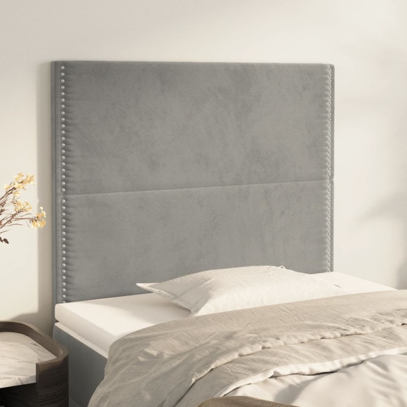 vidaXL Testiere 2 pz Grigio Chiaro 100x5x78/88 cm in Velluto vidaXL Testiere 2 pz Grigio Chiaro 100x5x78/88 cm in Velluto