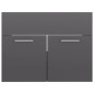 Set Mobili da Bagno Grigio Lucido in Truciolato Set Mobili da Bagno Grigio Lucido in Truciolato