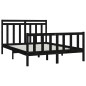 Giroletto Nero in Legno Massello Pino 150x200 cm 5FT King Size Giroletto Nero in Legno Massello Pino 150x200 cm 5FT King Size