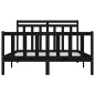 Giroletto Nero in Legno Massello Pino 150x200 cm 5FT King Size Giroletto Nero in Legno Massello Pino 150x200 cm 5FT King Size