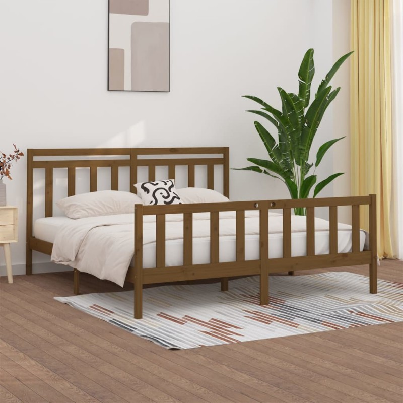 Giroletto Miele in Legno Massello Pino 180x200cm 6FT Super King Giroletto Miele in Legno Massello Pino 180x200cm 6FT Super King