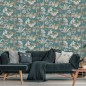 DUTCH WALLCOVERINGS Carta da Parati Leopardo Blu e Beige DUTCH WALLCOVERINGS Carta da Parati Leopardo Blu e Beige