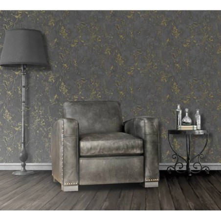 DUTCH WALLCOVERINGS Carta da Parati Motivo Marmo Nero e Oro