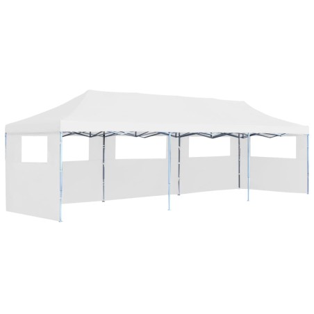 vidaXL Tenda Pieghevole Pop-Up con 5 Pareti Laterali 3x9 m Bianca
