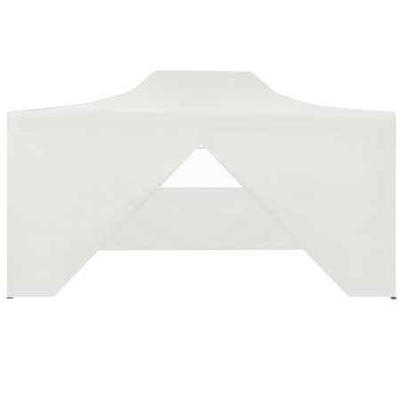 vidaXL Gazebo Professionale Pieghevole 4 Pareti 3x4m Acciaio Bianco