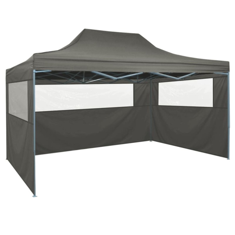 vidaXL Gazebo Professionale Pieghevole 3 Pareti 3x4m Acciaio Antracite vidaXL Gazebo Professionale Pieghevole 3 Pareti 3x4m Acciaio Antracite