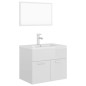 Set Mobili da Bagno Bianco Lucido in Truciolato Set Mobili da Bagno Bianco Lucido in Truciolato