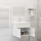 Set Mobili da Bagno Bianco Lucido in Truciolato Set Mobili da Bagno Bianco Lucido in Truciolato
