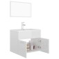 Set Mobili da Bagno Bianco Lucido in Truciolato Set Mobili da Bagno Bianco Lucido in Truciolato