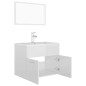 Set Mobili da Bagno Bianco Lucido in Truciolato Set Mobili da Bagno Bianco Lucido in Truciolato
