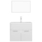 Set Mobili da Bagno Bianco Lucido in Truciolato Set Mobili da Bagno Bianco Lucido in Truciolato