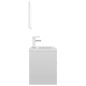 Set Mobili da Bagno Bianco Lucido in Truciolato Set Mobili da Bagno Bianco Lucido in Truciolato