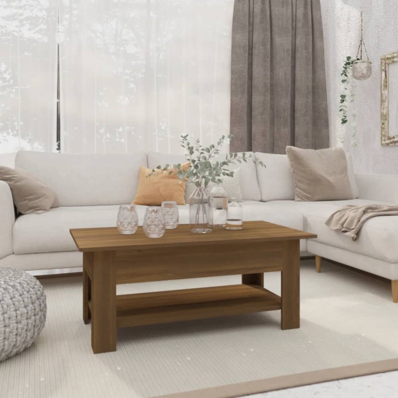 Tavolino da Salotto Rovere Marrone 102x55x42 cm in Truciolato Tavolino da Salotto Rovere Marrone 102x55x42 cm in Truciolato
