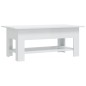 Tavolino da Caffè Bianco Lucido 102x55x42 cm in Truciolato Tavolino da Caffè Bianco Lucido 102x55x42 cm in Truciolato