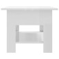 Tavolino da Caffè Bianco Lucido 102x55x42 cm in Truciolato Tavolino da Caffè Bianco Lucido 102x55x42 cm in Truciolato