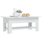 Tavolino da Caffè Bianco Lucido 102x55x42 cm in Truciolato Tavolino da Caffè Bianco Lucido 102x55x42 cm in Truciolato