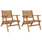 Sedie da Giardino 2 pz in Legno Massello d'Acacia Sedie da Giardino 2 pz in Legno Massello d'Acacia