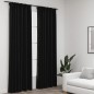 Tende Oscuranti con Ganci Effetto Lino 2 pz Antracite 140x225cm Tende Oscuranti con Ganci Effetto Lino 2 pz Antracite 140x225cm