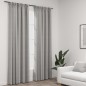 Tende Oscuranti con Ganci Effetto Lino 2 pz Grigie 140x245 cm Tende Oscuranti con Ganci Effetto Lino 2 pz Grigie 140x245 cm