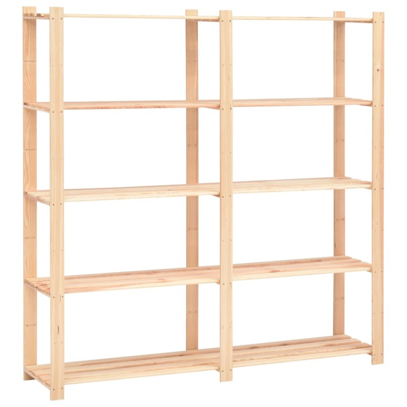 Scaffale a 5 Livelli 170x38x170 cm in Massello di Pino 500 kg Scaffale a 5 Livelli 170x38x170 cm in Massello di Pino 500 kg