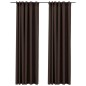vidaXL Tende Oscuranti con Ganci Effetto Lino 2 pz Talpa 140x245 cm vidaXL Tende Oscuranti con Ganci Effetto Lino 2 pz Talpa 140x245 cm
