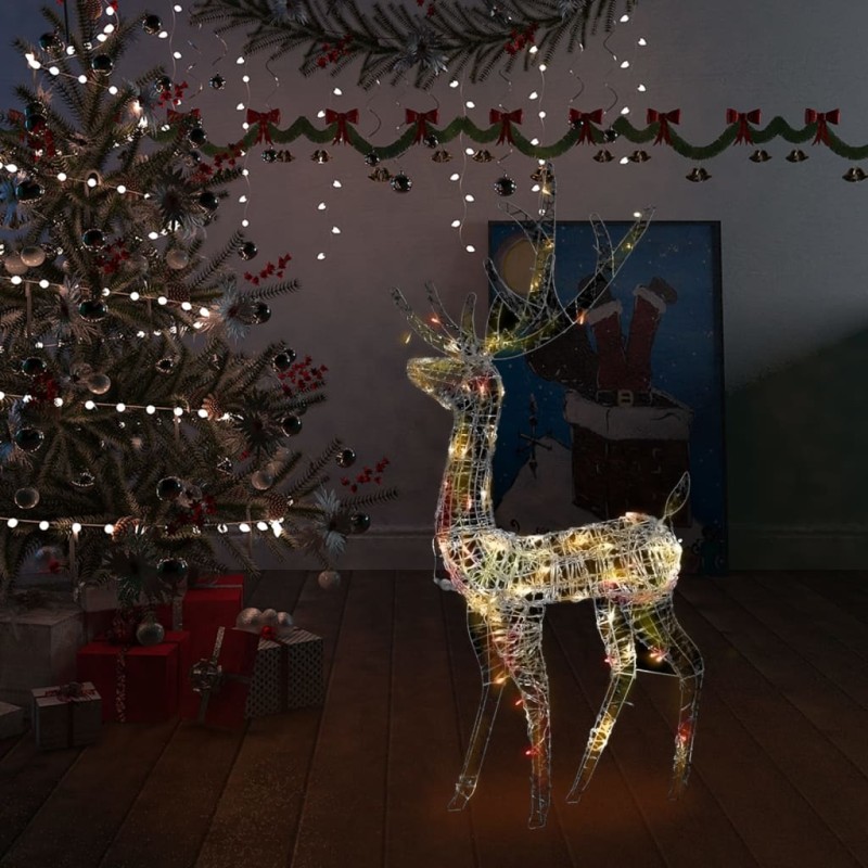 Decorazione Natalizia Acrilico Renna 140 LED 120 cm Multicolore Decorazione Natalizia Acrilico Renna 140 LED 120 cm Multicolore