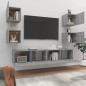 Set di Mobili Porta TV 6 pz Grigio Sonoma in Legno Multistrato Set di Mobili Porta TV 6 pz Grigio Sonoma in Legno Multistrato