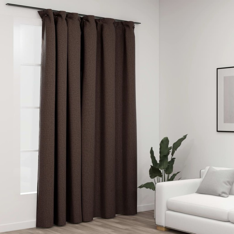 Tenda Oscurante Effetto Lino con Ganci Talpa 290x245 cm Tenda Oscurante Effetto Lino con Ganci Talpa 290x245 cm