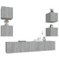 Set di Mobili Porta TV 6 pz Grigio Sonoma in Legno Multistrato Set di Mobili Porta TV 6 pz Grigio Sonoma in Legno Multistrato