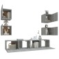 Set di Mobili Porta TV 6 pz Grigio Sonoma in Legno Multistrato Set di Mobili Porta TV 6 pz Grigio Sonoma in Legno Multistrato